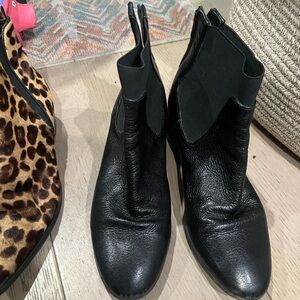Aquatalia Black Leather Ankle Booties